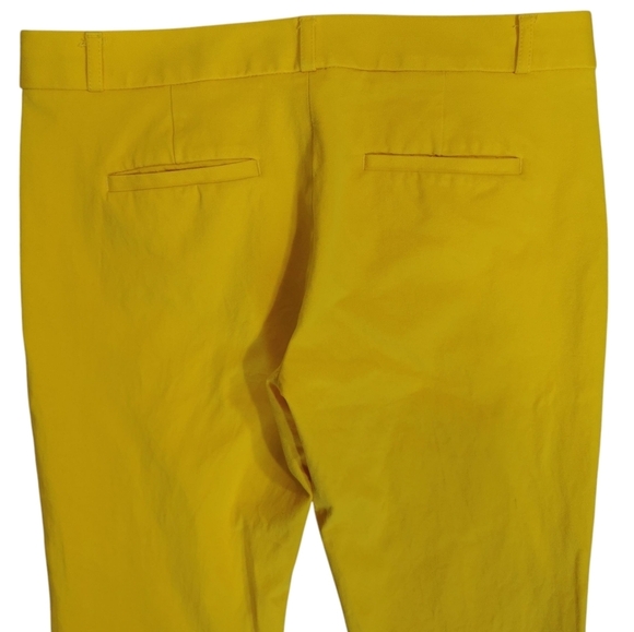 Banana Republic Sloan Medium Rise Cropped Straight Leg Pants Yellow - Sz 6 - Picture 4 of 8